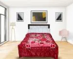 RIAN Floral Single Bed Mink Blanket for Heavy Winter 4kg Double Ply (Lotus_Pink)