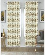 Neela Cotton Mills Cozy Collection Door Curtain | Floral Print | Pack of 1 | Coffee | 7 FT, 240 GSM