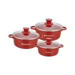 Wonderchef Granite Die cast Casserole Set Red