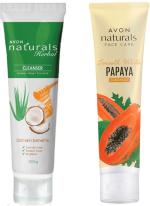 Avon Naturals Papaya Cleanser, Naturals Herbal Cleanser 100 gm Each - Pack Of 2