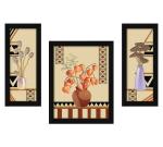 ArtX Multicolor Art Flower Vase Wall Art Painting (Set Of 3) 22.5 X 13.5 Inch