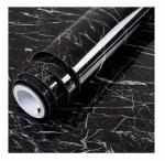 AGREEV TRADERS MARBLE FOIL STICKERS SHEET FOR KICHAN AND BATHROOM , OIL PROOF AND WATERPROOF FOIL SHEET , KICHAN WALLPAPERS WITH STICKERS FOR EASY TO USE , ( BLACK COLOR , 2 PIECE ) ( TOTAL 4 MTR )