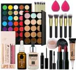 KA CAYLA All-in-One Makeup Gift Set Travel Makeup Kit Complete Starter Makeup Bundle Lipstick Concealer Blushes Powder Eyeshadow Palette (14 Items in the set)