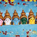 pujaNpujari Navadurga Devi Face Golu Dolls Set - Kolu Bommai Bommalu Set for Dussera/Navaratri