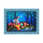 SHASWAT ART Radhe Krishna The Divine Couple Painting Sparkle Coated Self Adhesive Wallpaper Without Frame Digital Reprint 16 inch x 22 inch Painting