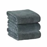 Yellow Weaves Super Soft Microfiber Hand Towels, Gym & Workout Towels 400 GSM, Set of 3, Grey