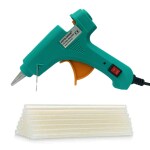 HOTGLUEUN 20 WATT 7MM hot melt Glue Gun with ON Off Switch and LED Indicator 10 Transparent Glue Sticks HG-03