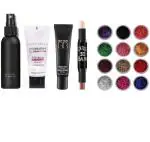 Nobita Beauty makeup fixer with primer, bb cream, contour stick and 12 pcs glitter