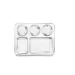 Classic Essentials Stainless Steel 5 in 1 Compartments Bhojan Thali, Dinner Plate