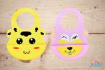 The Little Lookers Yellow & Pink Silicone Adjustable Strap Feeding Bib (Pack of 2)