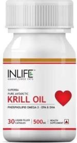 Inlife Krill Oil Superba Phospholipid Omega 3 with Astaxanthin 500 mg (30 No)
