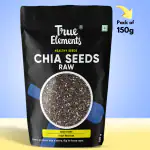 True Elements Chia Seeds 150g - Premium Non-GMO and Fibre Rich Seeds | Omega-3 Rich Seeds for Eating | Healthy Snacks for weight loss/ wight management