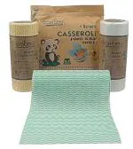 BAMBOO WIPES |Reusable & Washable Casserole Roti/Food Wrap Towel Napkin| Combo Of 3(12 Colored Towel Napkins +2 Rolls kitchen Towel) Hygienically Zip Lock Sealed Oil Water And Moisture Absorbent