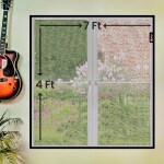 Mr. Right Mosquito Net for Windows (120x210CM), Fiberglass Mesh, Pre-stitched with Installation Kit (Black)