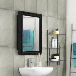 Nilkamal Gem Rich Look Bathroom Plastic Corner Cabinet with Mirror|Bathroom Mirrors |1 Door |Storage| Black