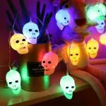 JAGMAG Battery Operated 10 LED Skull Ghost Shaped String Lights