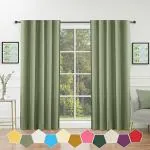 THE LINEN COMPANY Cotton Curtains for Window Set of 2, Door Curtains Sun Light Protection for Home Decor, Hangs Elegantly with Back Loops (4.5ft x 7.5 ft, Avocado Green)