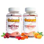 Gummsi | Combo Pack of Ashwagandha & Biotin Gummies | 30 Gummies Each | (Pack Of 2)