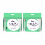 Kressa 3-Ply Toilet Paper Roll| Pack of 24 Rolls| Total 7200 Pulls| Bathroom Tissue (Pack of 2)