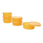 Cutting EDGE Eco-Plastic Leakproof Multi Purpose Airtight Food Saver Container Combo for Fridge Vegetable Storage (290ml, Orange, 6)