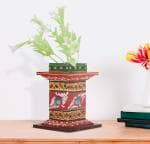 Simple Days Kondapalli Handicraft Wooden Tulasi Kota (Multicolor)
