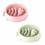 Emily Pets Slow Feeders Food Bowl, Anti-Choking Dog Bowl Diet Bowl for Dog, Cat Food Bowl Pack 2 (Pink-Green)