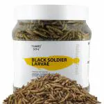 Tunai Black Soldier Fly Larvae Dried 60x More Calcium, 40-Percentage Protein Rich Fish Food for Oscar, Arowana, Flowerhorn, Turtles & Other Reptiles of All Life Stages 50g