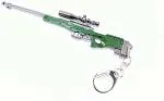 Blue Aura Ewave Green Metal Pubg Real 3D Body Gun - Awml115A1 Magnum 120Mm Length Locking Key Chain