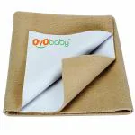 OYO BABY Fastest dry sheet for new born baby Waterproof Fleece Reusable Bed Protector Baby Dry Sheet, Large, Beige (140 cm x 100 cm)