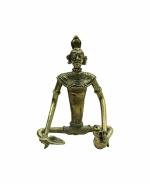 Craft Chatri Yellow Brass Handmade Dhokra Art Woman Working Decorative Showpiece