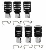 MADHULI Black Stainless Steel Curtain Bracket, Curtain Knobs, Curtain Finial & Support (Pack of 6)