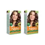 Nisha Creme Hair Color for Women - Chocolate Brown, 120gm, Long-lasting, 100% Grey Coverage Permanent Hair Colour for Soft, Shiny, Healthy Hair (Pack of 2)