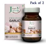 Just Jaivik Organic Garlic Tablets 600mg 60 Tablets (Pack of 2)