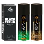 St.John Cobra Deodrant Live & Sports 150 ml each & Black Current 50ml Perfume Combo Pack Perfume Body Spray - For Men & Women (350 ml, Pack of 3)