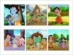 TodFod Wooden Jigsaw Puzzles Toy for Kids & Children, Chhota Bheem & Friends 54 Pieces 6 in 1 Jigsaw Puzzles, Anime Cartoon Character