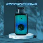 XEMPT Party Pitcher Mini Wireless Bluetooth Party Speaker with Metallic Wi-Fi UHF Karaoke Mic || RGB Fire Flame Lights || 80W RMS Power with Deep Bass || 600W PMPO Unbeatable Power