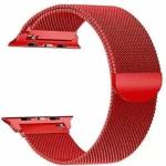 RUPELIK (Chain iWatch 41mm Red) Stainless Steel Megnatic iWatch Strap Series 7,6,5,4,3,2,1/SE Compatible For Strap 41mm/40mm/38mm Smart Watch Strap (Red)