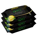 NOVEL Refreshing Wipes Lemon Fragnance Pack of 3 (75 Wipes)