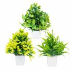 Dekorly Artificial Plants With Square Pot | Artificial Plants For Indoor Balcony Decor | Tabletop Desk Decoration | Fuax Plants For Home Office Decor (Multi-10)