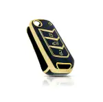 TPU Key Cover Compatible with MAHINDRA Bolero 2020+ Marrazo Scorpio 2019+ Thar 2020+ TUV 300 Plus- (Black)