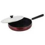 ROL-X Brown Aluminium Non Stick Frying Pan With Lid (Pack of 4)