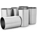 (Pack of 6) Stainless Steel Glass G14-6 350 ml Glass Set (350 ml, Steel)