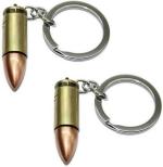 Blue Aura Ezone Multicolor Metal Thick Bullet Key Chain (Pack Of 2)