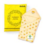 10CLUB 3-in-1 Hooded Baby Blanket Wrapper for New Born | Baby Blankets for 0-2Years | Swaddle for New Born Baby (Yellow)