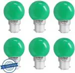 EVEREADY 0.5 W Round B22 LED Bulb (Green, Pack of 6)