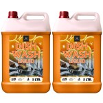 BLISS & BLUSH Dishwash Liquid 10 Liter Orange with Fragrance, Grease Cleaner For All Utensils