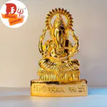 DARIDRA BHANJAN - Car Dashboard Resin Vighnaharta Ganesha Idol Home Decor Item Ganesh Murti Statue for Gift (Pack-1) Height 9 cm.