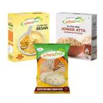 Wheafree Gluten Free Jowar Atta (1Kg), Multigrain Flour (1Kg) and Besan (1Kg) Combo Pack | Lactose Free | Soya Free | Easy to Digest | Suitable for Celiacs