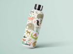 Arima UV and 3D Printed Stainless steel water bottle - Animals with Alphabets - White - 980ml
