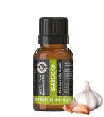 Holy Natural Garlic Essential Oil 15ml (with Dropper Plug), Undiluted Therapeutic Grade, Best For Skin Infections, relief in cold, cough, for acne and pimple scars, skin care.